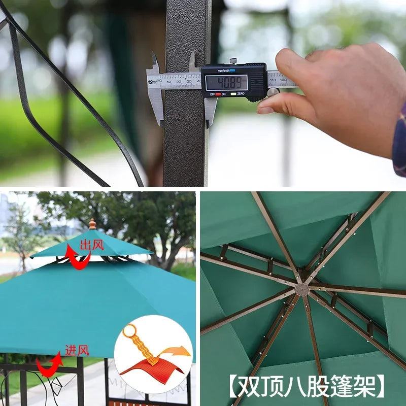 Courtyard pavilion four-corner pavilion anti-corrosion wood sun shed park leisure awning outdoor awning tent