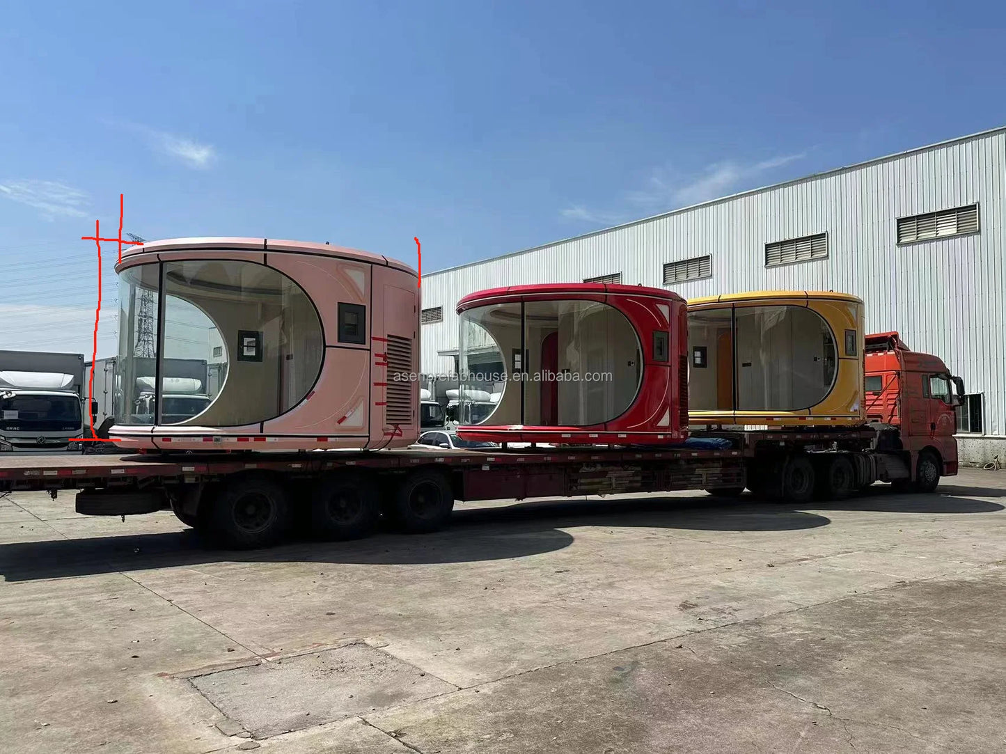 Customized Prefab Steel Frame House Hot Selling Mobile Prefab Space Capsule House with Balcony