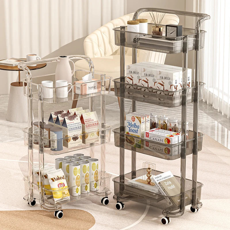 Kitchen Storage Trolley Organizer Plastic Housekeeping Candy Kitchen Cart Grocery Service Carrito Plegable Con Ruedas Furniture