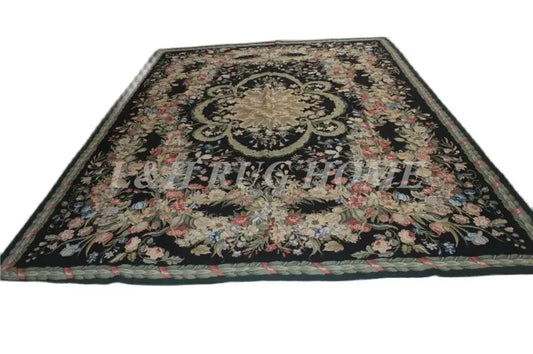 Free shipping 10'x14' RICE CROSS STITCHED needlepoint rugs 100% New Zealand handmade carpet hand knotted area carpet rugs