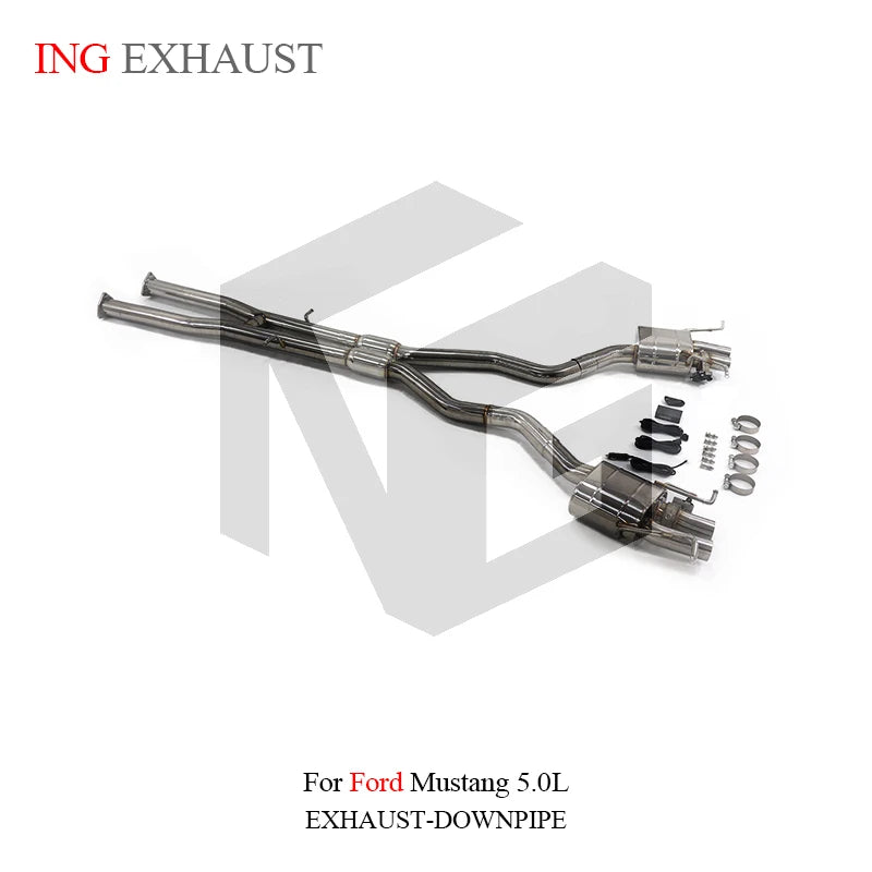 ING Performance Exhaust Valve Catback for Ford Mustang 5.0L Muffler Stainless Steel 304 Up Race Accessories Engine System