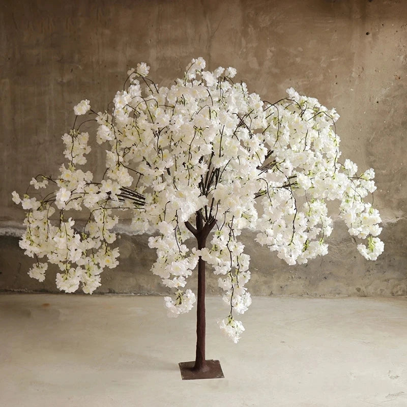 14pcs Artificial Cherry Tree Simulation Plant Fake Simulated Flower Tree Living Room Hotel Wedding Decoration Home Party Furnish