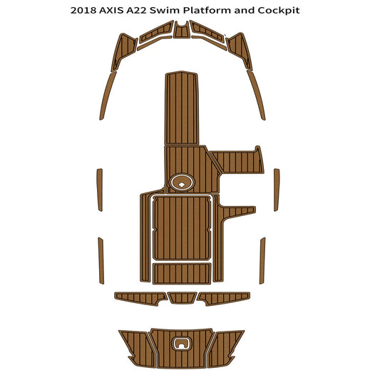 2018 AXIS A22 Swim Platform Cockpit Pad Boat EVA Foam Faux Teak Deck Floor Mat