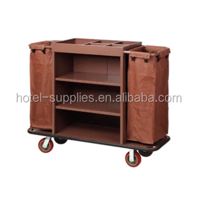 housekeeping Laundry Hamper Sorter Hotel Cleaning Linen Trolley Cart Hospital Heavy Duty Rolling Storage Utility Cart