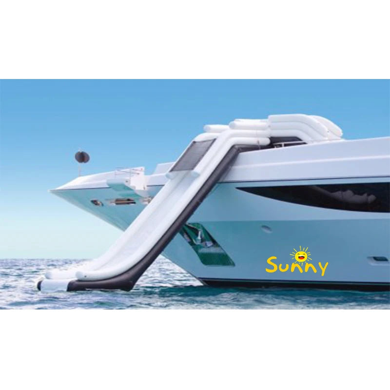 floating inflatable water slide yacht slide dock Free fall Inflatable boat dock slide