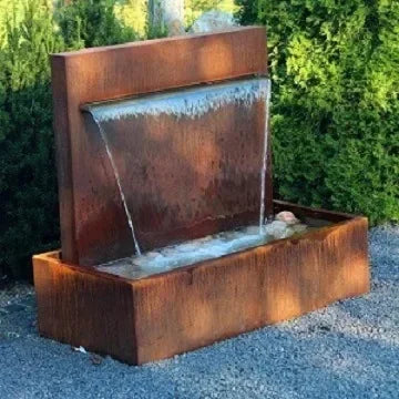 Metal Water Fountains and Waterfall in Garden Decoration