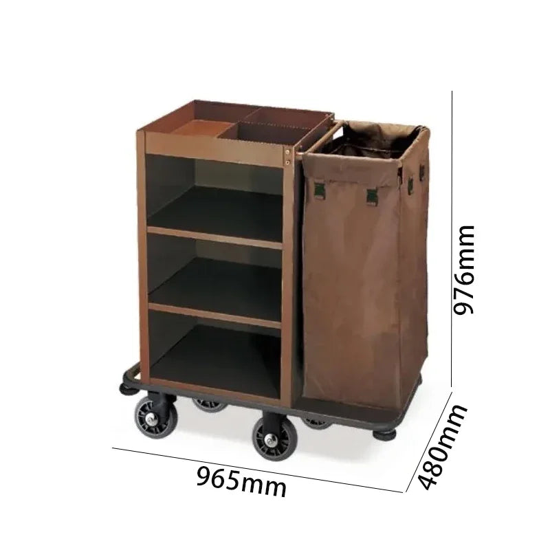 Hotel Room Housekeeping Cleaning Trolley Janitorial Supplies Heavy Duty Cleaning Service Cart