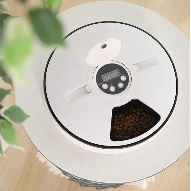 Smart Automatic Electronic 6 Separated Meal Trays Cat Dog Water Food Bowl Timed Pet Feeder