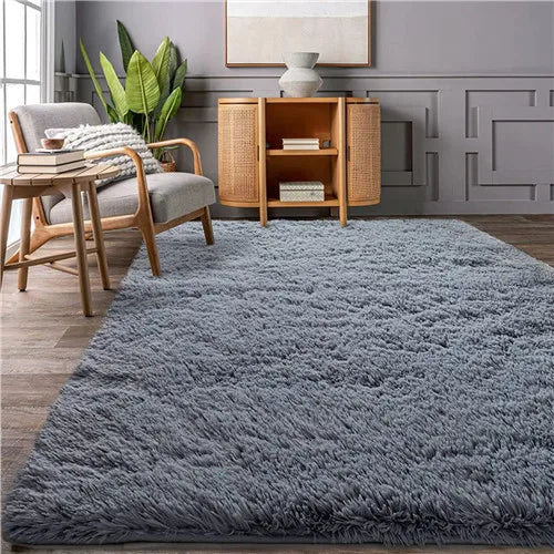 Black Area Rugs for Bedroom Plush Furry Shag Rug Indoor Modern Plush Area Rugs for Living Room Home Decor Floor Carpet Shag Rugs