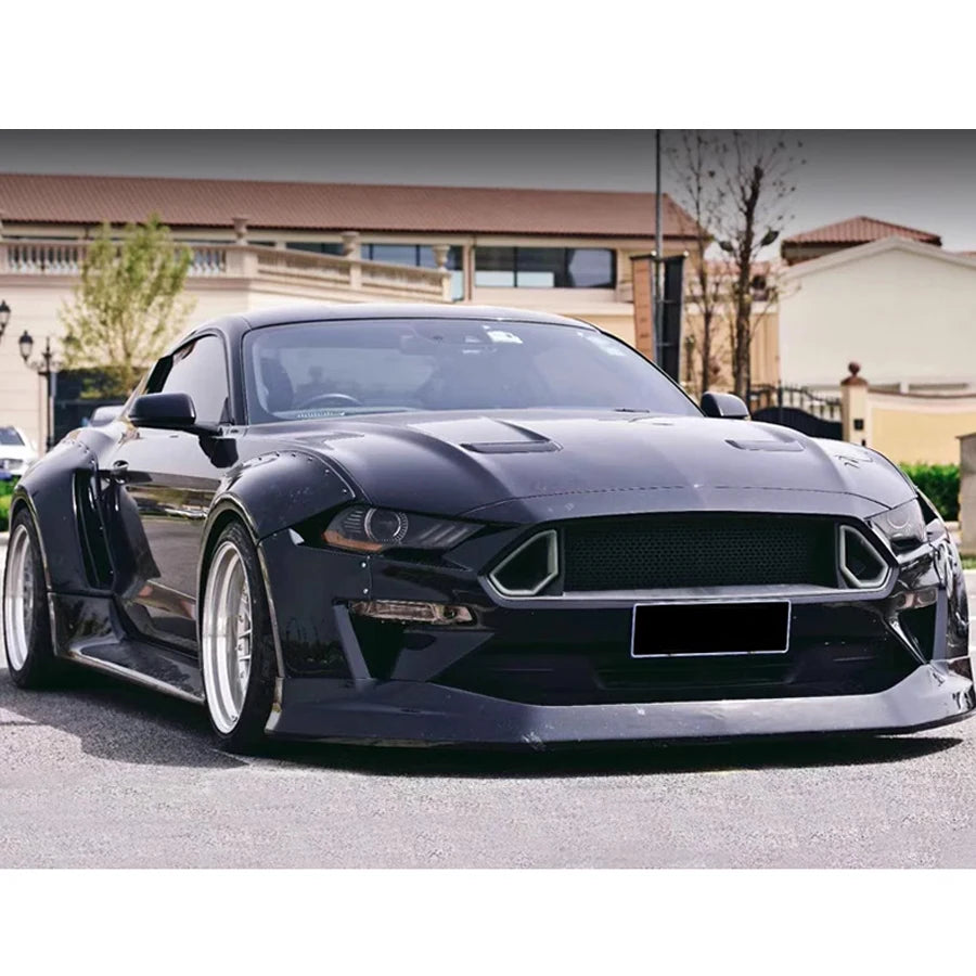 For Mustang High Quality CD Style Wide Body Kit for Ford Mustang Tuning Aerodynamic Performance Kit Front Bumper Lip Spoiler