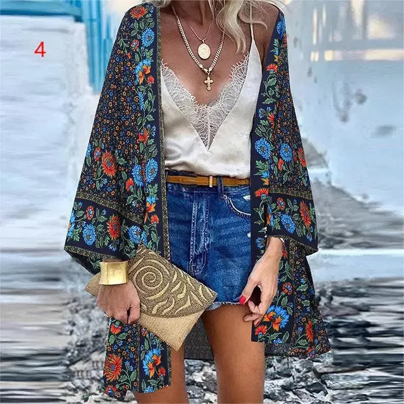 Bikini Cover Up Cardigan Swimsuit Woman Beach Cover Up Swimwear Women Long Sleeved Kimonos Beachwear