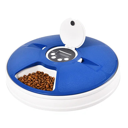 Smart Automatic Electronic 6 Separated Meal Trays Cat Dog Water Food Bowl Timed Pet Feeder