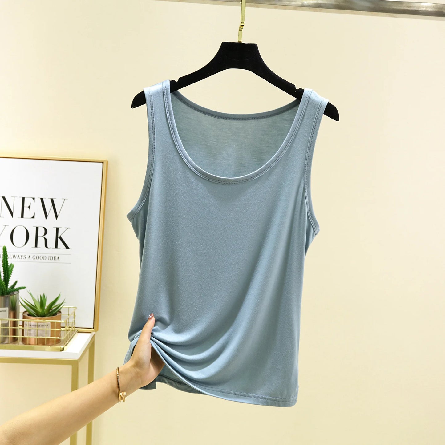 Solid color O-Neck Tank Tops Plus size Summer women's T-shirt Sleeveless basic Camis Tee Top all match