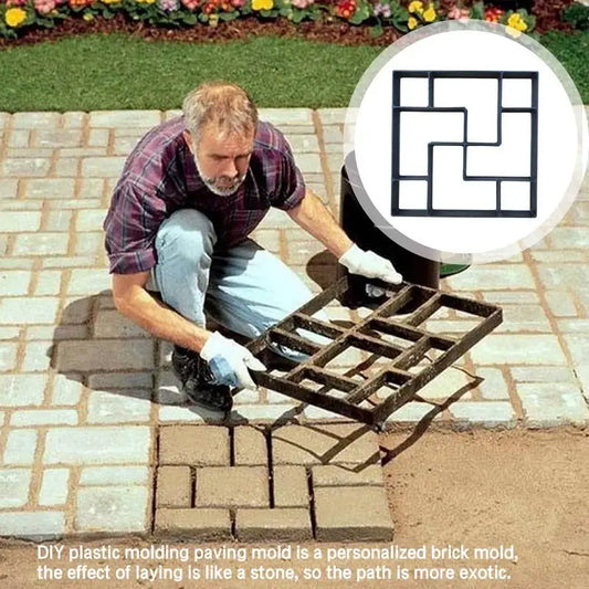 DIY Paving Brick Mould Waves Shaped Walk Maker Reusable Concrete Path Maker Mold Stepping Stone Paver For Lawn Patio Yard Garden