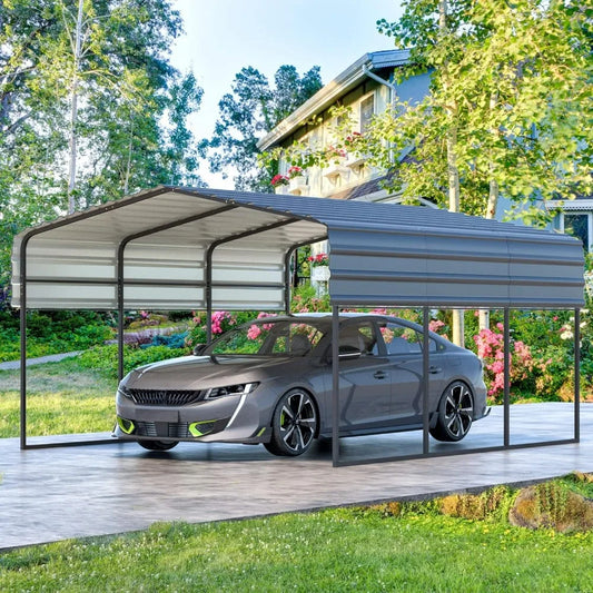 Carport Garage,with Galvanized Steel Roof - 10'x15'x8.4' With Metal Frame, Prefab Carport Garage For Cars,and Tractors,carports