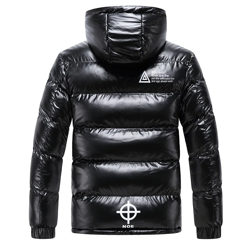 Solid Jacket Warm Puffer Jacket Parka Mens Streetwear Winter Jacket Male Fashion Hooded Waterproof Coat