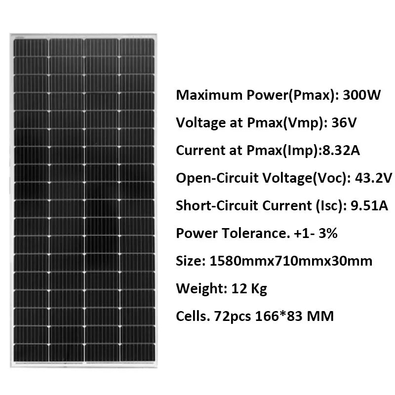 Solar System Complete 5KW 5000W 220V Solar Panel 300W LiFePO4 Lithium Battery 120AH Growatt Hybrid Inverter Home Farm House Pool