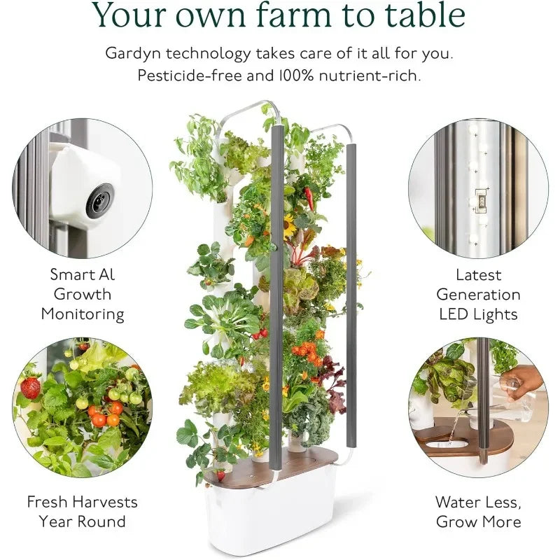 Gardyn 3.0 Hydroponics Growing System & Vertical Garden Planter | Indoor Smart Garden| Includes 30 Non-GMO Indoor Plants