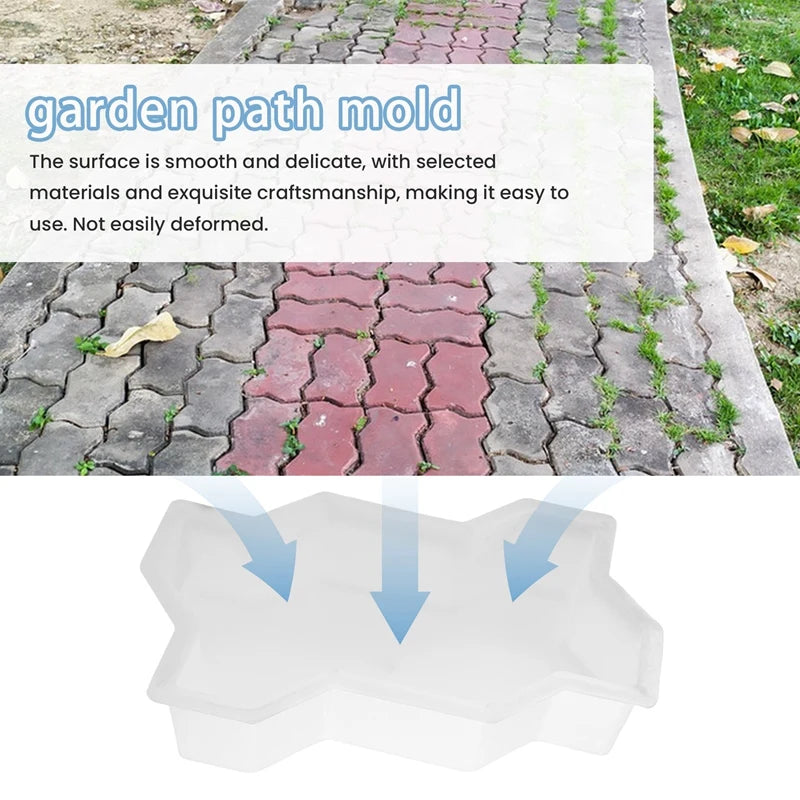 Three Waveform Garden Path Plastic Concrete Paving Brick Mold Diy Walkway Cement Brick Mold