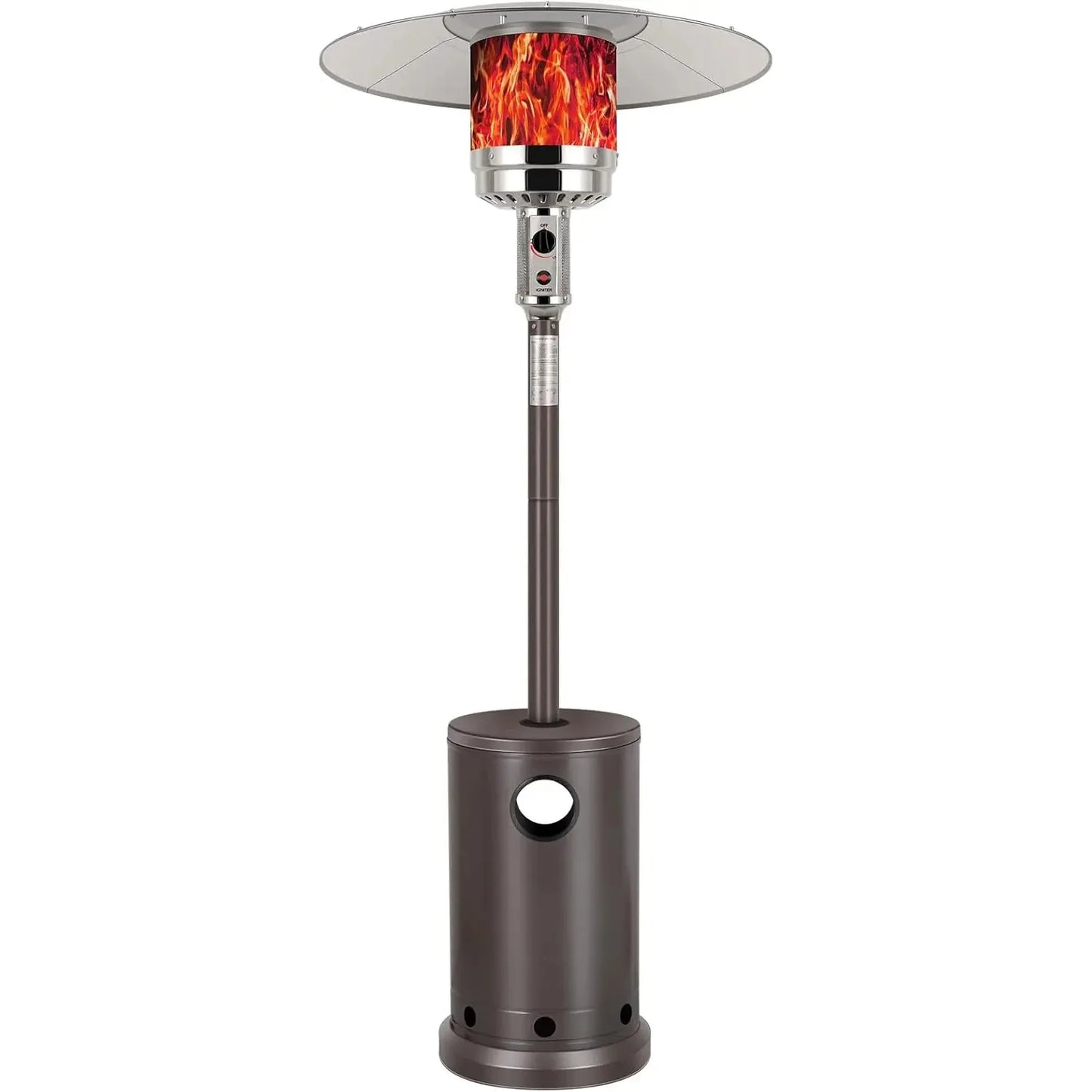 50,000 BTU Propane Patio Heater with Table Design, Stainless Steel Burner, Triple Protection System, Wheels, Outdoor Heaters