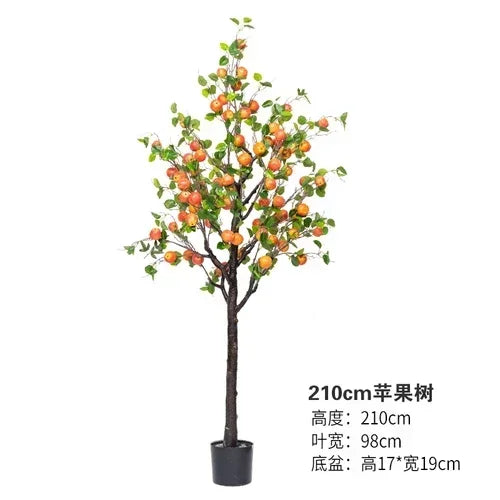 Simulation Persimmon Holly Fake Tree Fake Flower Potted Green Plant Indoor Living Room Window Decorative Ornament