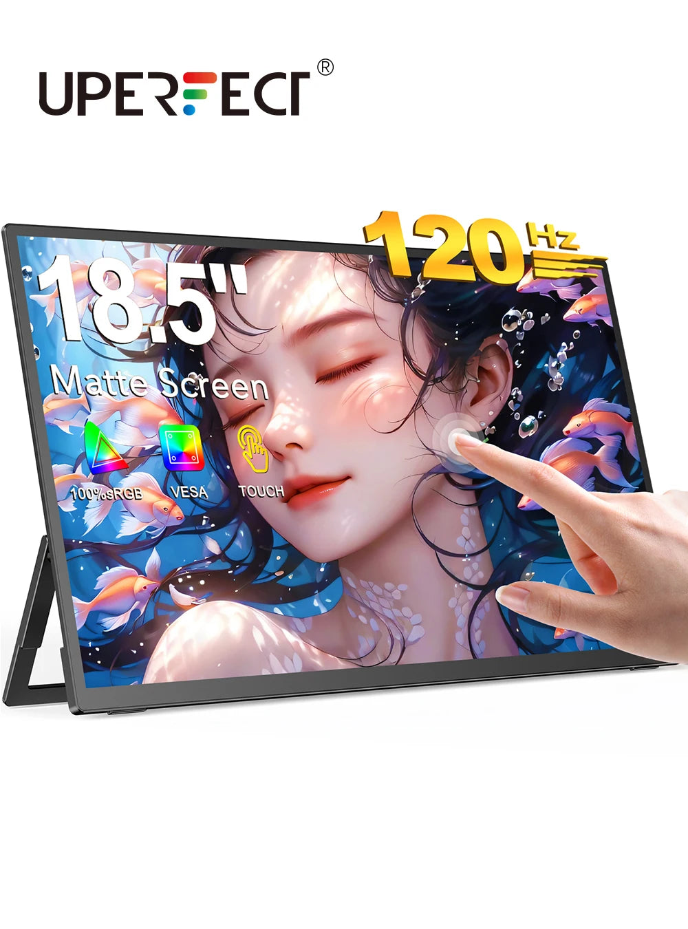 UPERFECT 18.5 Inch 120Hz Touchscreen Portable Monitor 1080P Ultra Slim 100%sRGB  IPS Laptop Second Screen Game Display With VESA