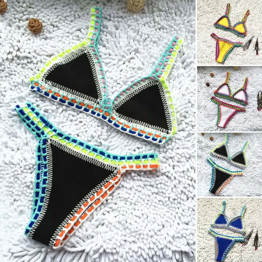 2 Pcs/Set Women Swimsuit   Backless Summer Bikini Set  Two-piece Summer Swimwear