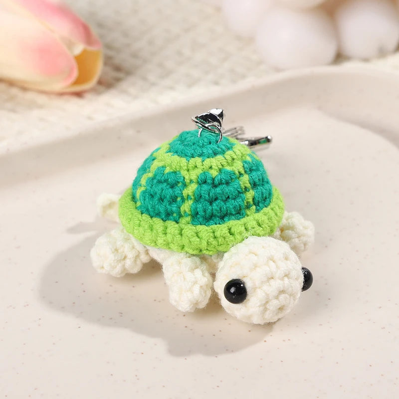 Handmade Knitting Crafts Sea Turtle Keychain Yarn Hook Materials Kit DIY Amigurumi  Wool Crochet Backpack Hanging Birthday Gifts