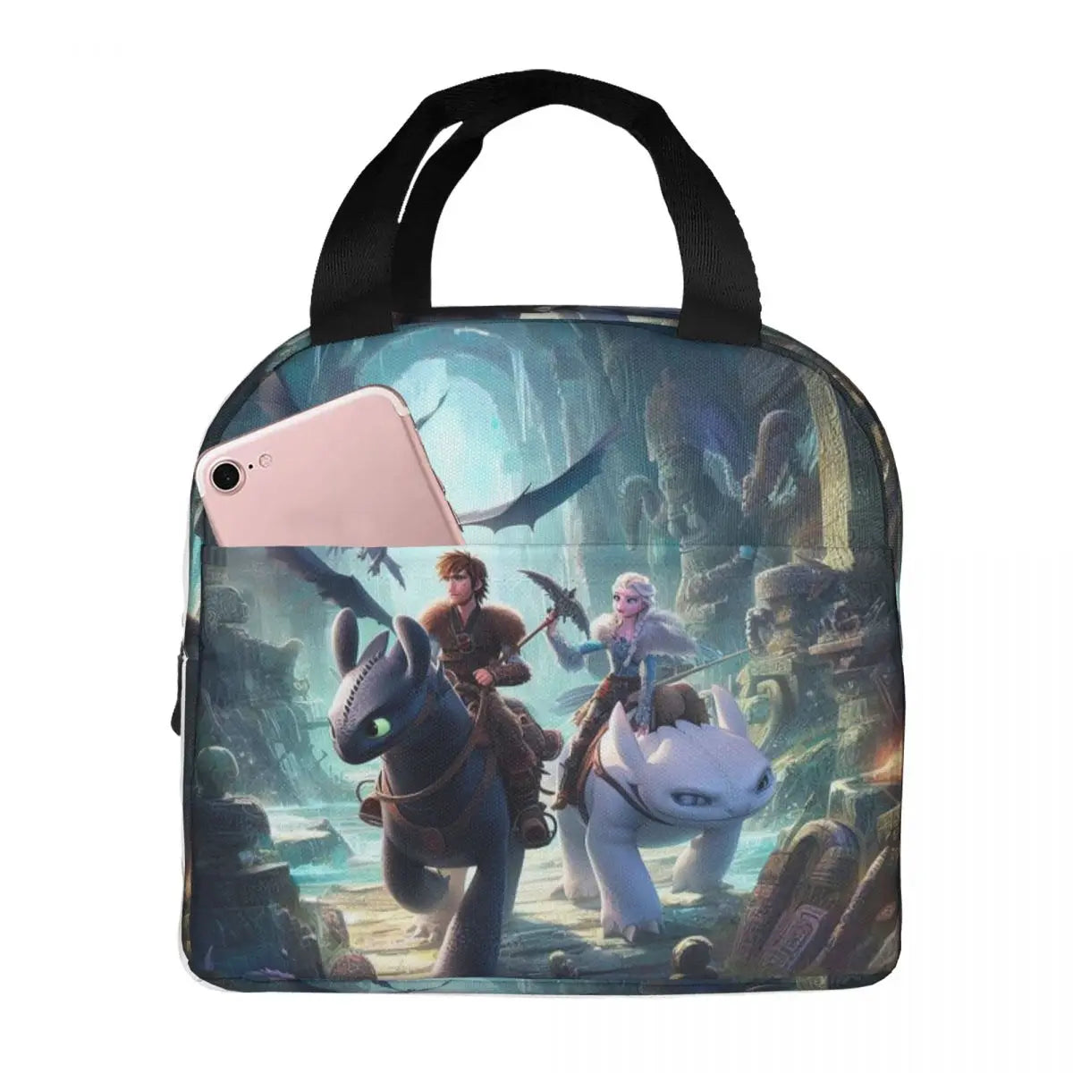 How To Train Your Dragon Lunch Bags Insulated Bento Box Lunch Tote Picnic Bags Cooler Thermal Bag for Woman Student Work