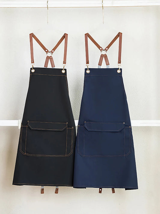 Korean Fashion Canvas Apron Antifouling Dirt Resistant Chef Waiter Kitchen Aprons Home Business Cleaning Tools for Women and Man