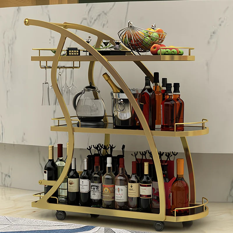 Dining Trolley Wheeled Cart Small Janitorial Cocktail Mini Bar Hotel Cleaning Wagon Housekeeping Rolling Side Espejo Tool Large