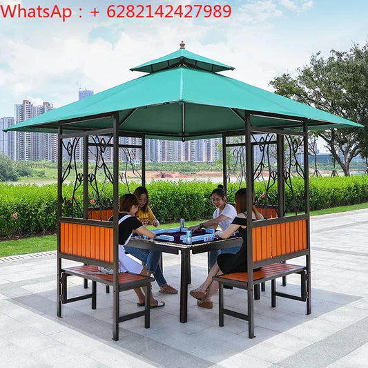 Courtyard pavilion four-corner pavilion anti-corrosion wood sun shed park leisure awning outdoor awning tent