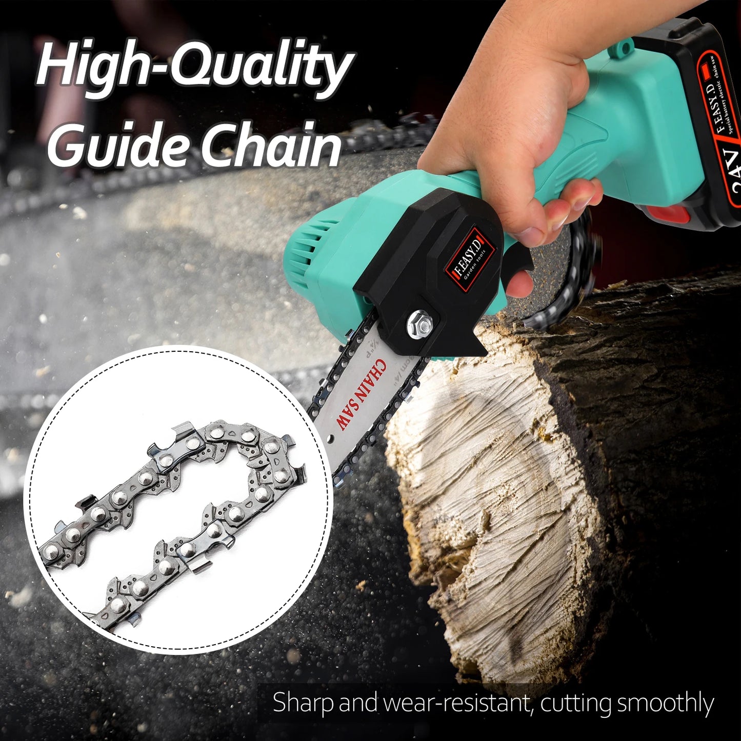 1/3/5pcs 6 Inch Mini Chainsaw Chain Set Cordless Electric Saw Chain Wood Branch Cutting Sharp Chains Blades Replacement