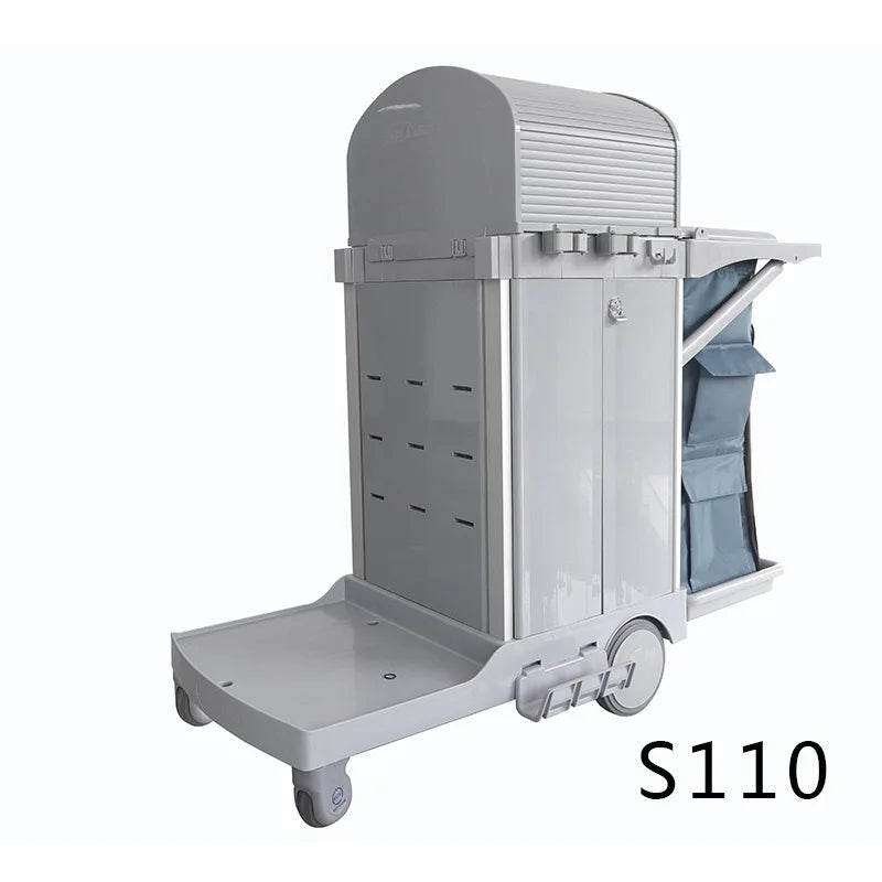 Wholesale Restaurant Service Multifunction Hotel Plastic Housekeeping Serving Folding Cleaning Trolley Janitorial Cart