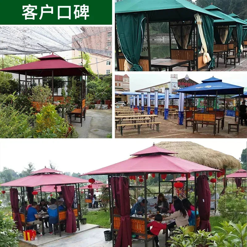 Courtyard pavilion four-corner pavilion anti-corrosion wood sun shed park leisure awning outdoor awning tent