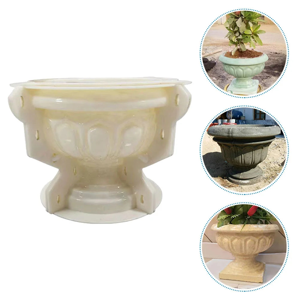 European Flowerpot Mold Treasure Basin Concrete Planter Vase Molds Pots Large Urn Outdoor