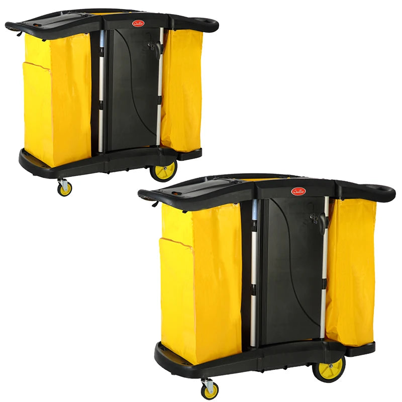 Wholesale durable commercial multifunctional plastic hotel cleaning wringing trolley cart housekeeping/construction service cart