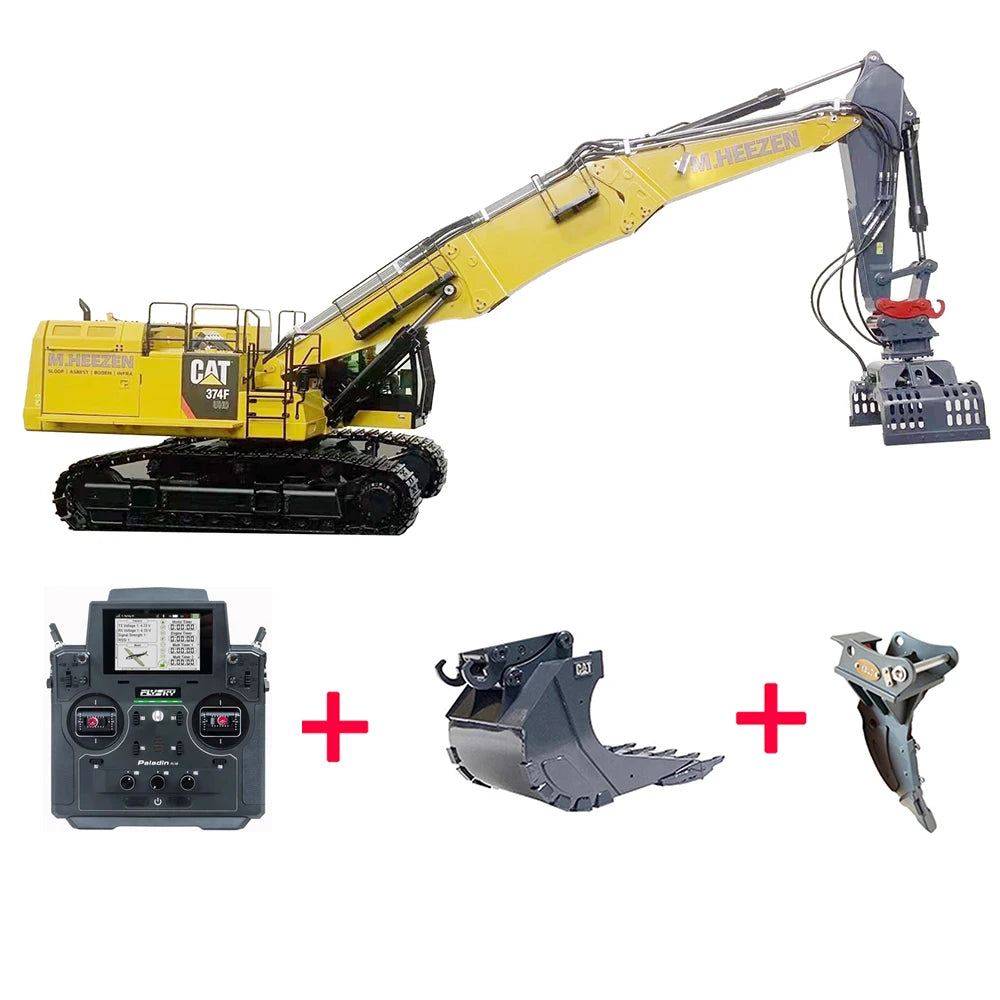 1/14 RC 4 Section Arm 374F Hydraulic Excavator Full Metal Model Upgraded Version Arm Detachable Excavator Model Toys