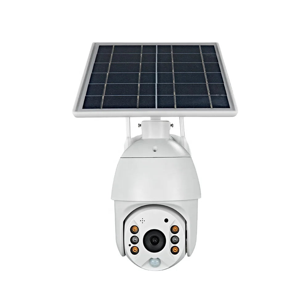 Outdoor Camera Night and Day with Solar Panel Ptz Ip Camera 4mp Wireless CCTV Security Ip Camera PIR + Radar Dual Detection CMOS