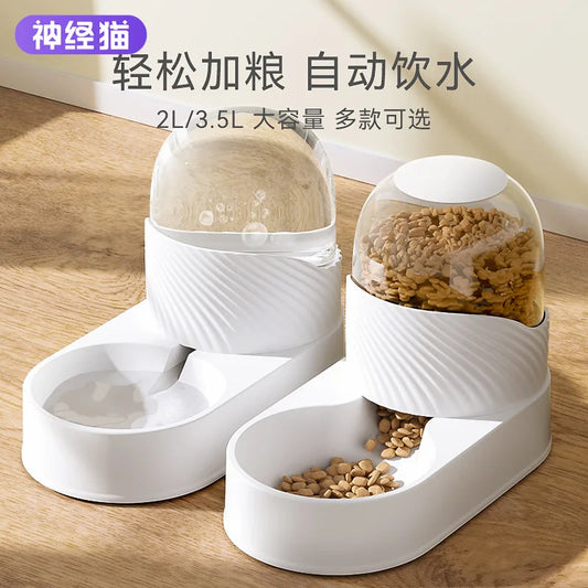 Automatic Feeding Water Bowl Transparent Pet Food Storage Dispenser Container Puppy Kitten Accessories