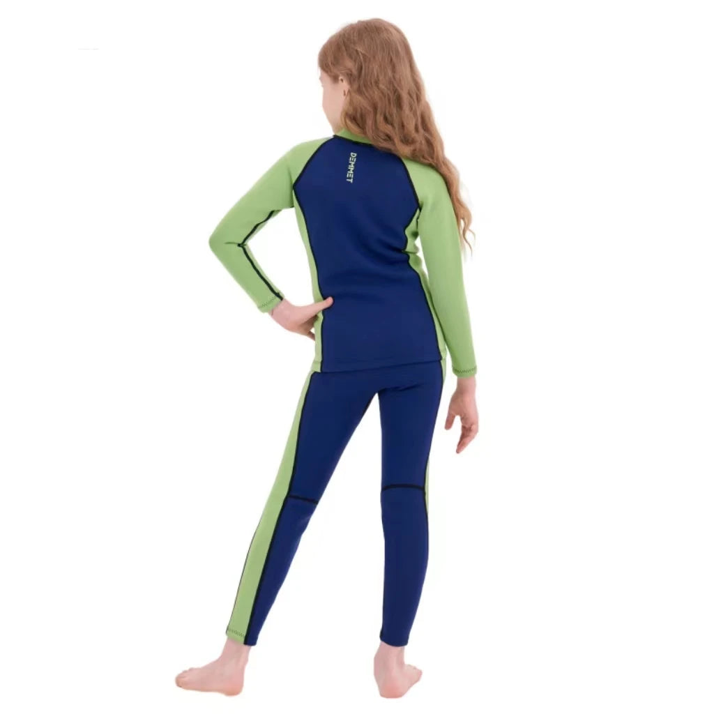 Wholesale Custom Kid Wetsuit Boy Girl 2 Pieces Split Long Sleeves Pants Swimsuit Neoprene Warm Swimming Diving Surf Swimwear