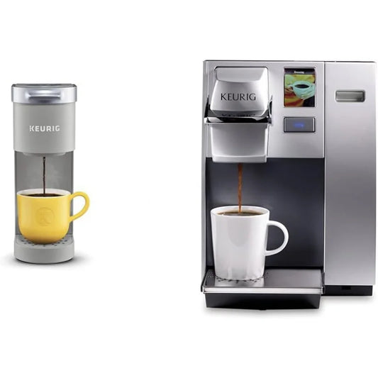 Keurig K-Mini Single Serve Coffee Maker, Studio Gray, 6 to 12 oz. Brew Sizes & K155 Office Pro Single Cup Commercial K-Cup P