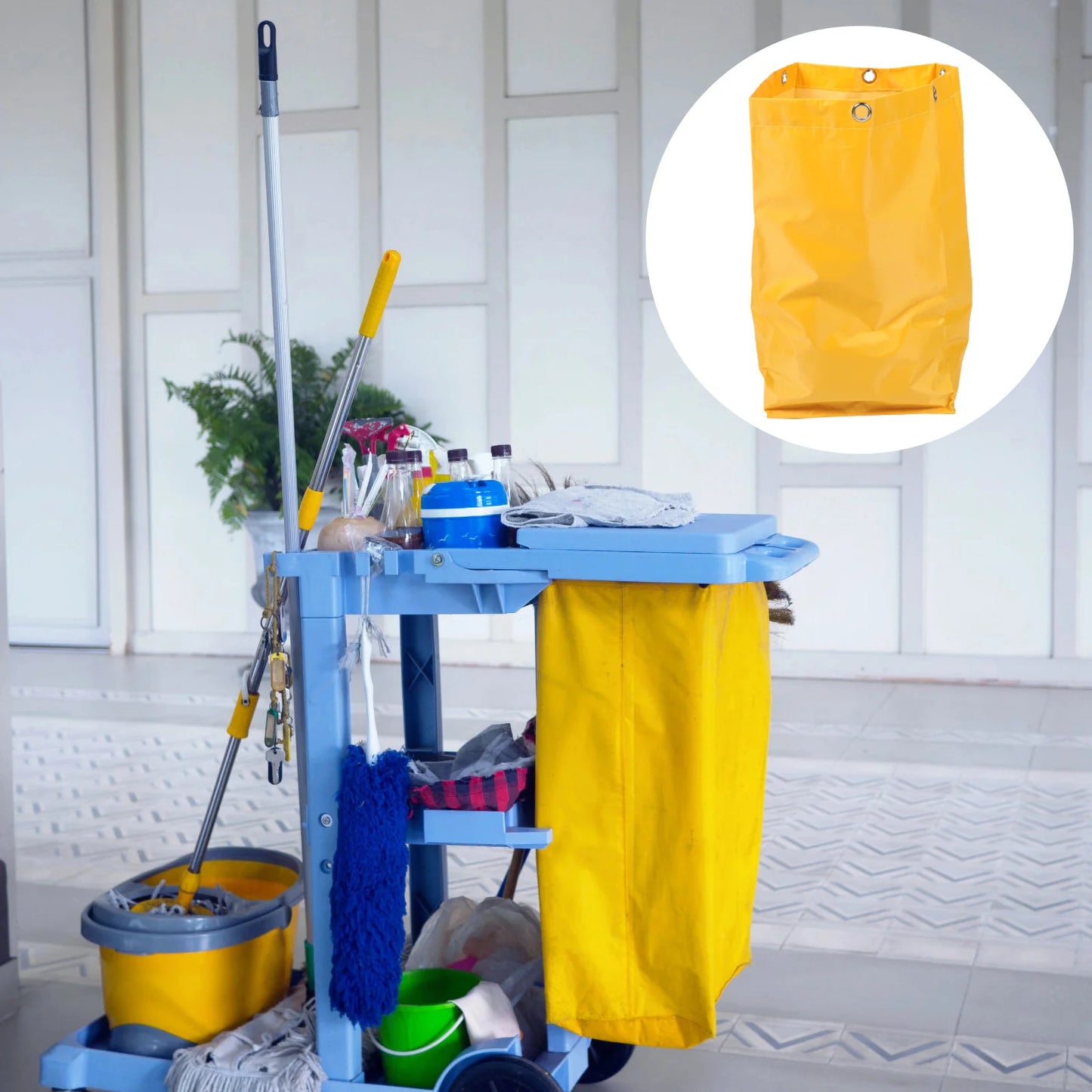 Garbage Can Canvas Cleaning Trolley Replacement Cart Outdoor Housekeeping Pouch Work