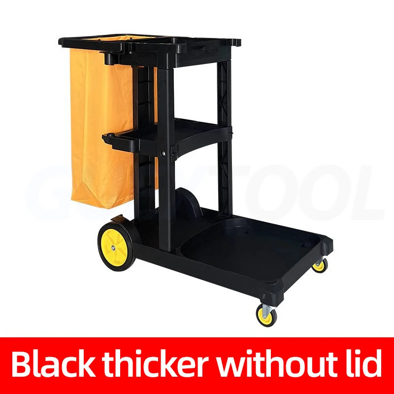 Janitorial Supplies Folding Cleaning Cart Housekeeping Cleaning Service Trolley Cart Wholesale Plastic Cleaning Trolley