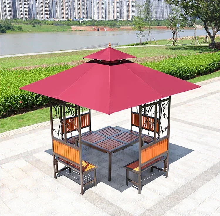 Courtyard pavilion four-corner pavilion anti-corrosion wood sun shed park leisure awning outdoor awning tent