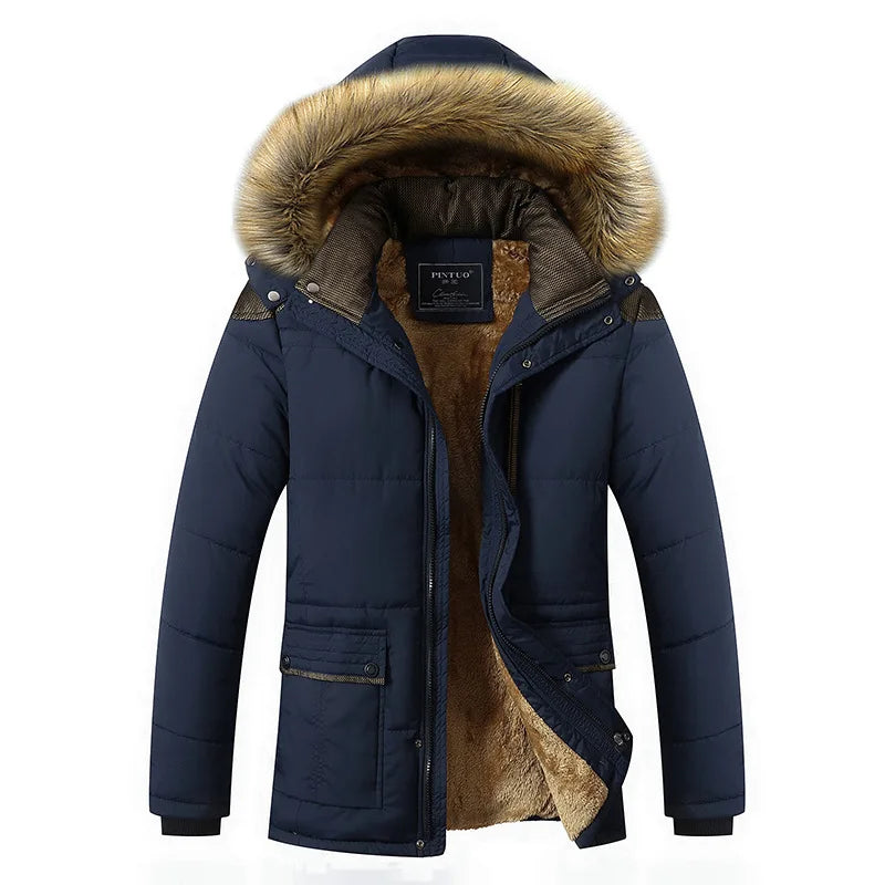 Parkas Trend Large Size Cotton-Padded Men's Casual Loose Comfortable Thick Warm High-Grade Keep Warm Coat