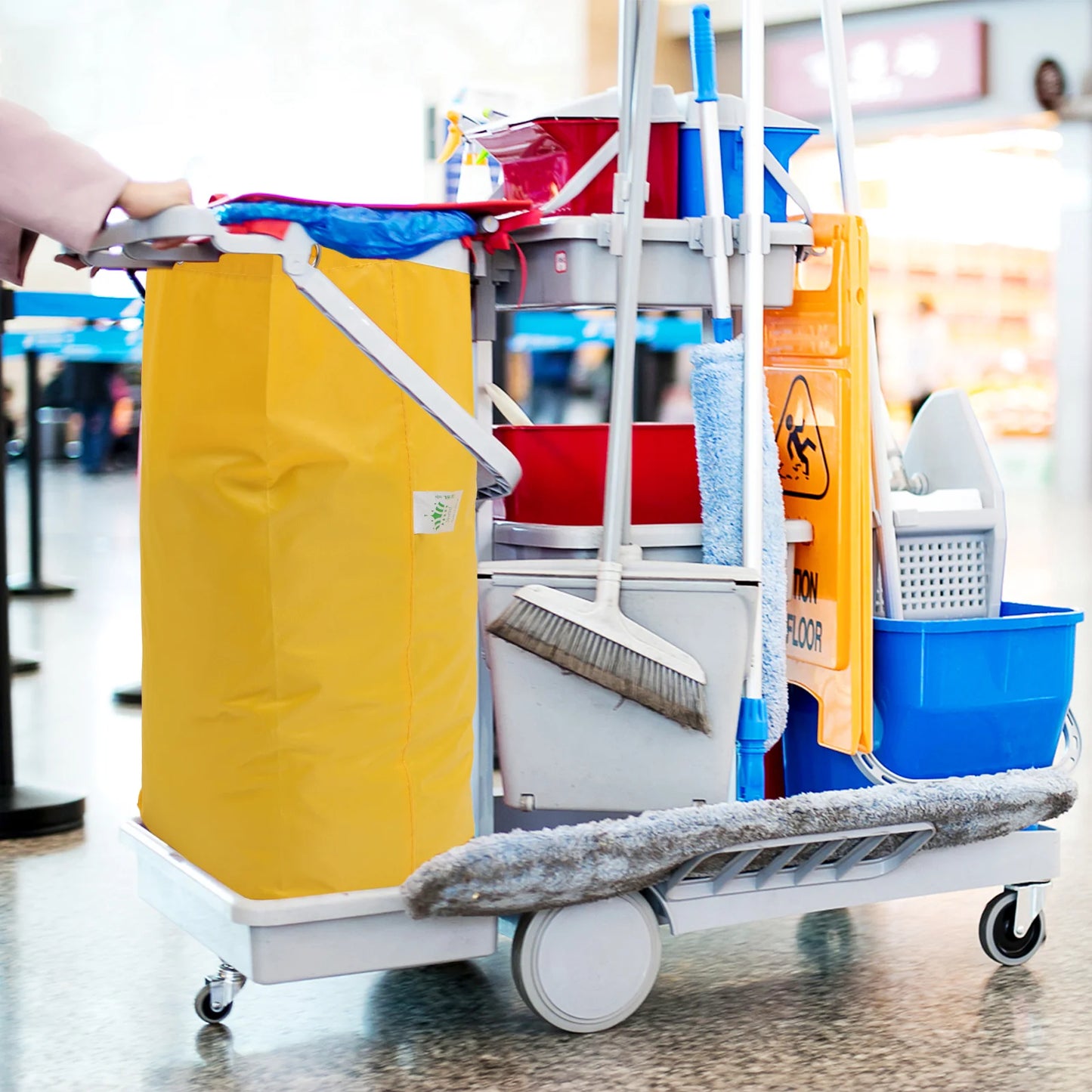 Canvas Bag Janitorial Cleaning Cart Bags Housekeeping Pouch Service Conical Refuse Replacement Trolley Hotel