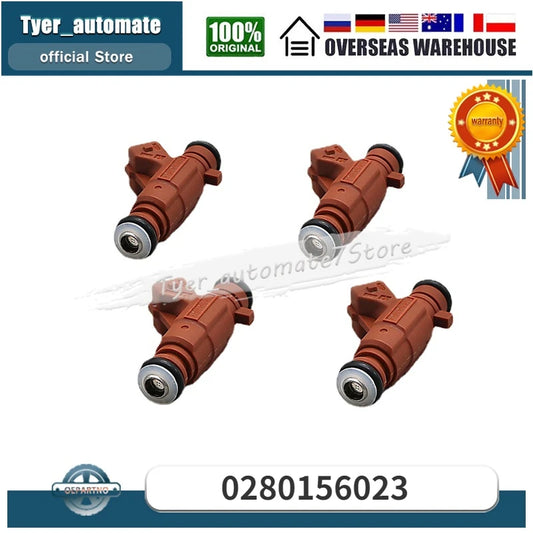 0280156023 For 2000-2003 Saab 9-3 2.0L 2000-2002 Saab 9-3 2.3L 2000-2009 Saab 9-5 2.3L 4Pcs Fuel Injector