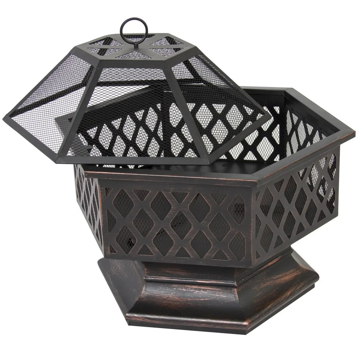 BBQ Fire Pit Six-fan Oven Outdoor Charcoal Grill Grill Grill Grill, Garden Stove With Mesh Cover Heating Stove