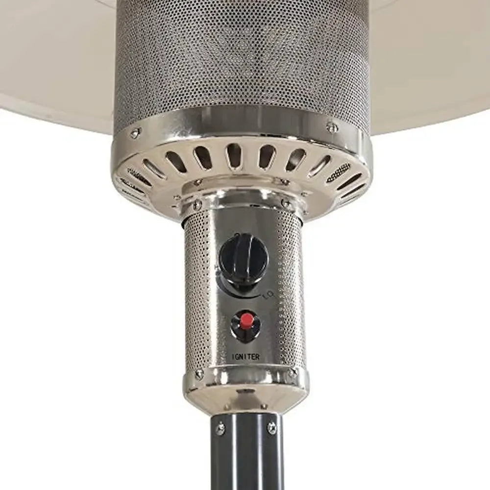 Gas Patio Heater Portable Propane Heater 47000 BTU Auto Shut Off Safety Valve Wheels Gray Outdoor